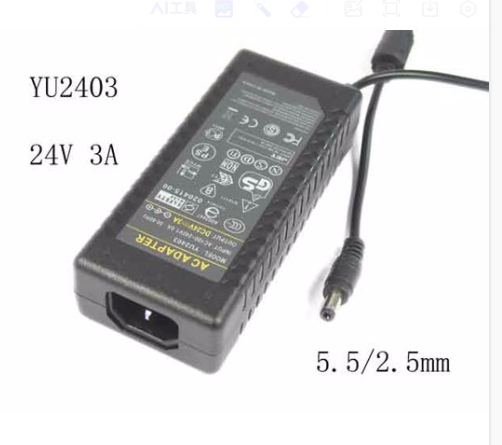 New OEM YU2403 COMPATIBLE 24V 3A, 5.5 X 2.5mm POWER AC ADAPTER